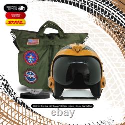 Hgu-33 Top Gun Jolly Rogers V. 2 Flight Pilot Helmet Prop + Green Bag Full Set