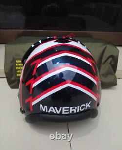 Hgu-33 Top Gun Maverick Naval Aviator Pilot Helmet With Leather Edge Roll + Bag