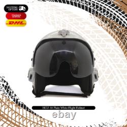 Hgu-33 Top Gun Plain White Flight Fighter Pilot Helmet Movie Prop
