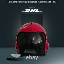 Hgu-33 Top Gun Thunderbirds Fighter Pilot Flight Helmet Movie Prop + Pin