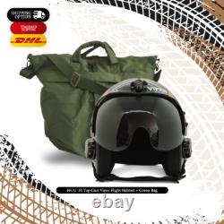 Hgu-33 Top Gun Viper Flight Fighter Pilot Helmet Movie Prop + Green Bag