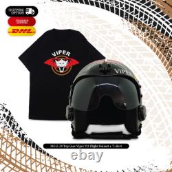 Hgu-33 Top Gun Viper V2 Flight Fighter Pilot Helmet Movie Prop + T-shirt