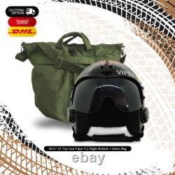 Hgu-33 Top Gun Viper V2 Flight Fighter Pilot Helmet Prop + Green Bag