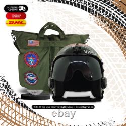 Hgu-33 Top Gun Viper V2 Flight Fighter Pilot Helmet Prop + Green Bag Full Set