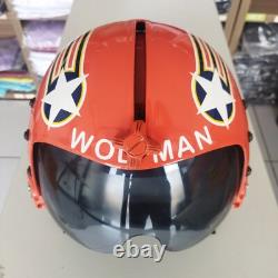 Hgu-33 Top Gun Wolfman Flight Fighter Pilot Helmet Movie Prop + Pin