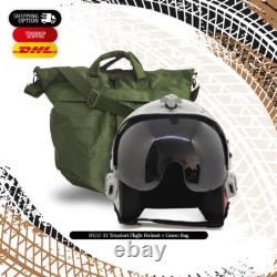Hgu-33 Tricolori Flight Fighter Pilot Helmet Movie Prop + Green Bag