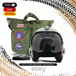 Hgu-33 Tricolori Flight Fighter Pilot Helmet Movie Prop + Green Bag Full Set