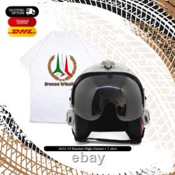 Hgu-33 Tricolori Flight Fighter Pilot Helmet Movie Prop + T-shirt