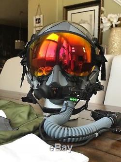 Hgu55 Gentex Flight Helmet Hgu 55/p Mbu20p Oxygen Mask Visors Lip Light P.....