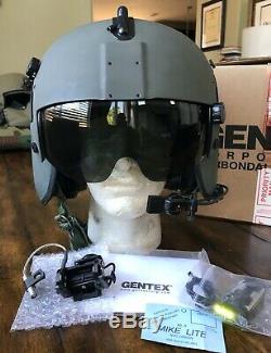 Hgu56 Gentex Flight Pilot Helmet & Nvg Lip Light Ml-8 Bundle Medium Hgu 56