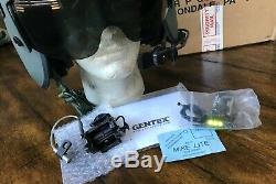 Hgu56 Gentex Flight Pilot Helmet & Nvg Lip Light Ml-8 Bundle Medium Hgu 56