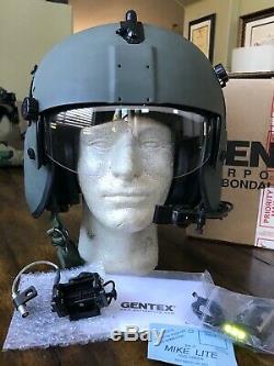 Hgu56 Gentex Flight Pilot Helmet & Nvg Lip Light Ml-8 Bundle Medium Hgu 56