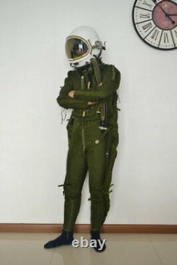 High Altitude Fighter Pilot Flight Helmet, Black Sun Visor, DC-3 flying suit