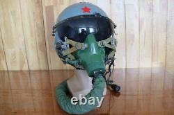 High Altitude Fighter Pilot Flying Helmet, Black Sun Visor, Oxygen Mask