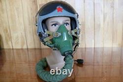 High Altitude Fighter Pilot Flying Helmet, Black Sun Visor, Oxygen Mask