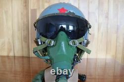 High Altitude Fighter Pilot Helmet, Black Sun Visor, T Hook Oxygen Mask Ym-9915