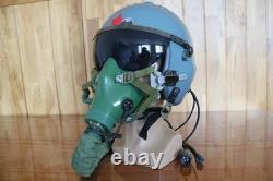 High Altitude Fighter Pilot Helmet, Black Sun Visor, T Hook Oxygen Mask Ym-9915