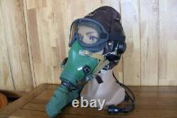 High altitude Fighter Pilot Flight Leather Helmet Oxygen Mask Ym-9915G, Goggles