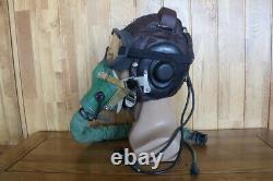 High altitude Fighter Pilot Flight Leather Helmet Oxygen Mask Ym-9915G, Goggles