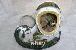 High altitude MiG-21 Fighter Pilot Flight Helmet, pull down sunvisor