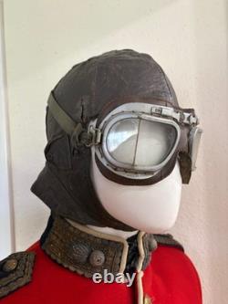 Inter World War British Empire Army Pilot Aviator Flight Aircraft Helmet Goggles