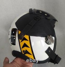 JOLLY ROGER SQUADRONGHOSTHGU-55FLIGHT PILOT HELMET With LEATHER EDGE ROLL+badge