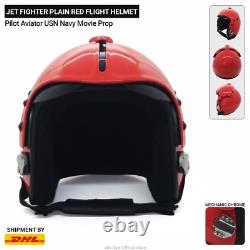 Jet Fighter Plain Red Flight Helmet Pilot Aviator USN Navy Movie Prop