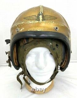 Korean War US Navy H-4 Pilots Flight Helmet & Liner