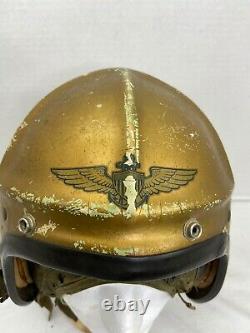 Korean War US Navy H-4 Pilots Flight Helmet & Liner