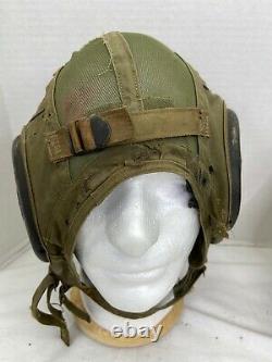 Korean War US Navy H-4 Pilots Flight Helmet & Liner