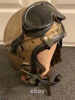 Korean War USN Aviator Pilot H-3 Flight Helmet with Liner & Goggles