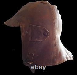 Leather Sheepskin 40s WW2 PILOT SKULL CAP Hat Helmet Flying Flight Aviator Plane