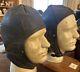 Lot Of 2 WW2 ORIGINAL GERMAN LUFTWAFFE PILOT WINTER LEATHER FLIGHT HELMET X 2