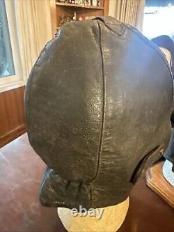 Lot Of 2 WW2 ORIGINAL GERMAN LUFTWAFFE PILOT WINTER LEATHER FLIGHT HELMET X 2