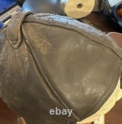 Lot Of 2 WW2 ORIGINAL GERMAN LUFTWAFFE PILOT WINTER LEATHER FLIGHT HELMET X 2