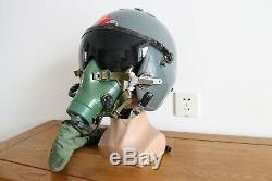 MIG Aviator Air Force Fighter Pilot Flight Helmet, Pull down sunvisor, Oxygen Mask