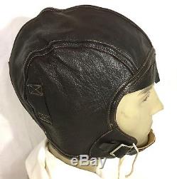 MINT WWII US NAVY Leather Helmet NAF 1092 flight USN Pilot Headgear #A2