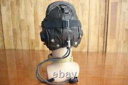 MiG-15 Pilot Leather Flight Helmet, Throat Microphone, Brown Goggles