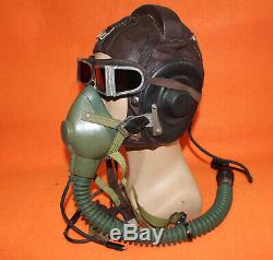 Mig-15 Flight Helmet Fighter Pilot Flight Leather Helmet+ Oxygen Mask +Goggles