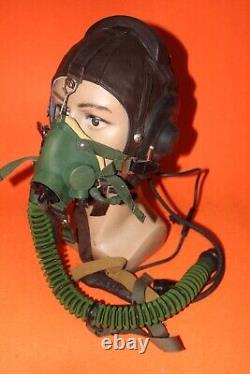 Mig Pilot Leather Flying Helmet Oxygen mask 2#