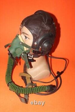 Mig Pilot Leather Flying Helmet Oxygen mask 2#