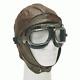 Mil-Tec Flight Leather Hood BROWN AVIATION HELMET WW1 Repro