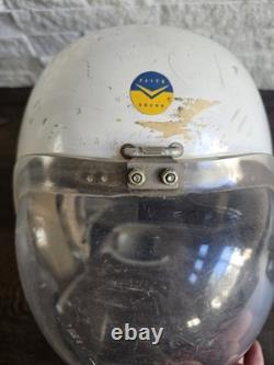 Military Pilot Flight Helmet CAL-MIL Model AD10P0B9B Sz 7-71/8 With Oxygen Mask