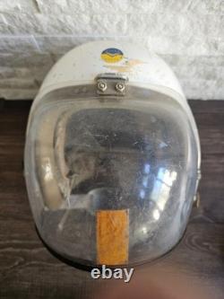 Military Pilot Flight Helmet CAL-MIL Model AD10P0B9B Sz 7-71/8 With Oxygen Mask