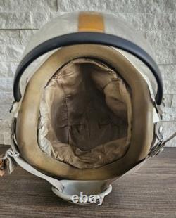 Military Pilot Flight Helmet CAL-MIL Model AD10P0B9B Sz 7-71/8 With Oxygen Mask