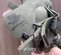 Military Pilot Flight Helmet CAL-MIL Model AD10P0B9B Sz 7-71/8 With Oxygen Mask