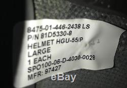 NEW NOS HGU55 GENTEX PILOT FLIGHT HELMET HGU 55/P Large Package tpl visor bag