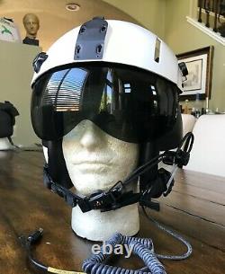 NOS GENTEX HGU 84 PILOT FLIGHT HELMET HGU with Dual Lens SPH ANVIS Visor and Bag