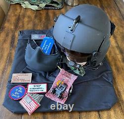 New Gentex Hgu 56p Medium Helicopter Pilot Flight Helmet Mfs Nvg Mount & Bag