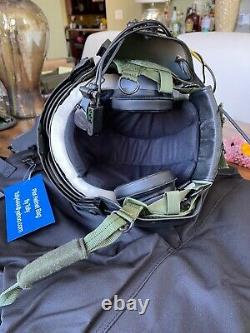 New Gentex Hgu 56p Medium Helicopter Pilot Flight Helmet Mfs Nvg Mount & Bag